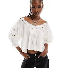 Puff Sleeve Cotton Blouse