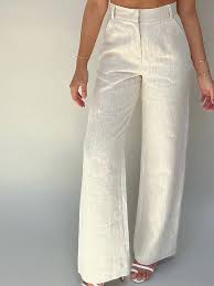 High-Waist Linen Trousers
